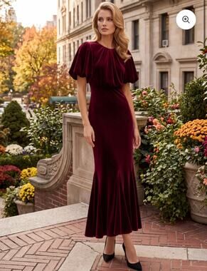 Trish Scully Red Velvet Dory Dress